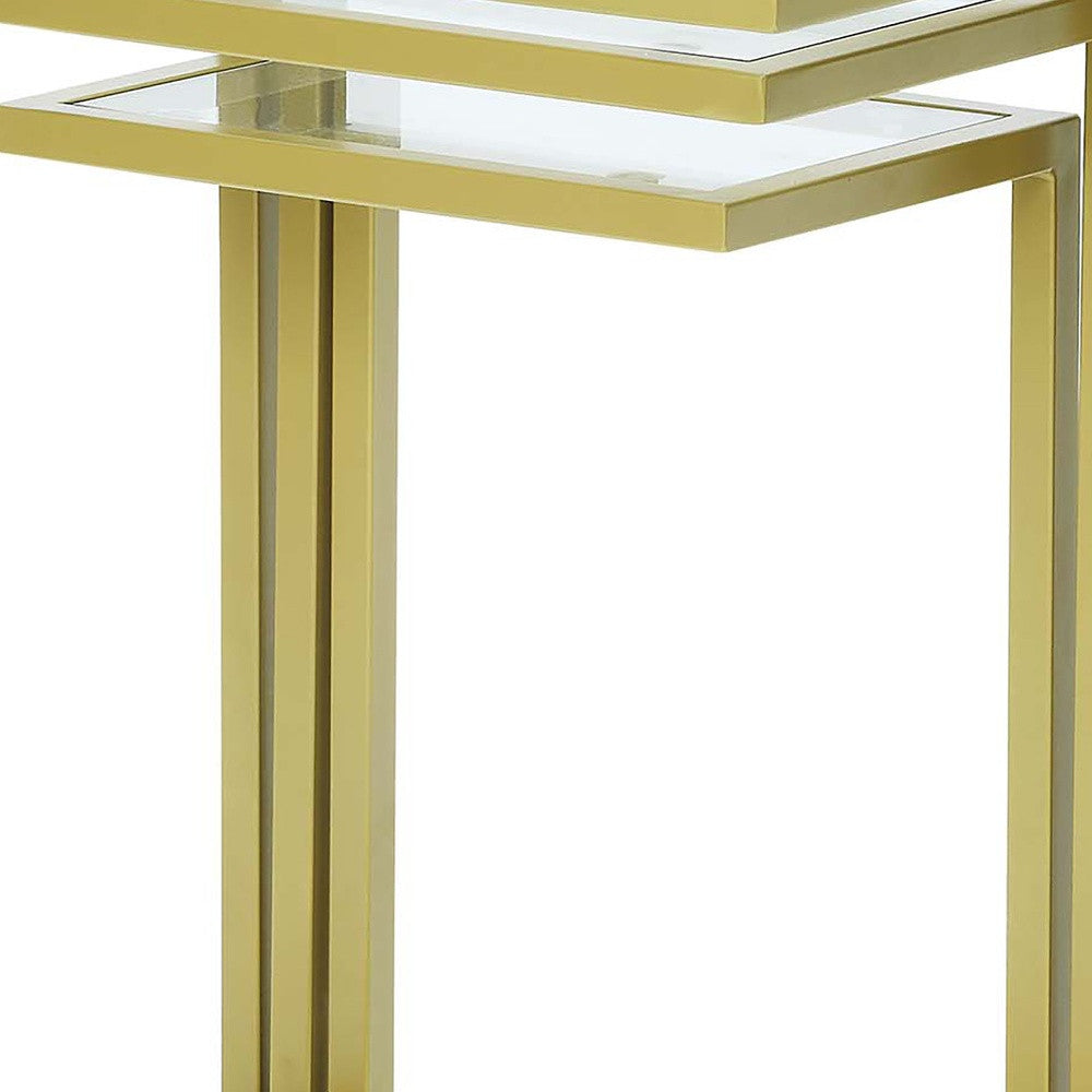 24" Chrome Glass Rectangular End Table