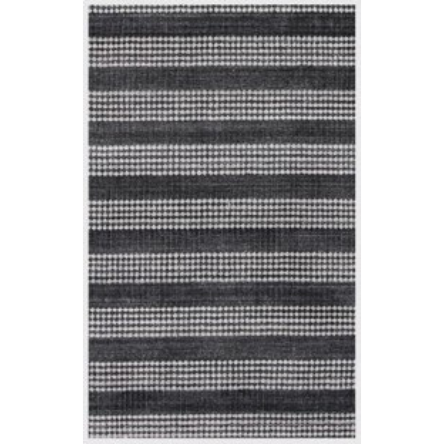 5' x 8' Black And White Striped Hand Loomed Area Rug