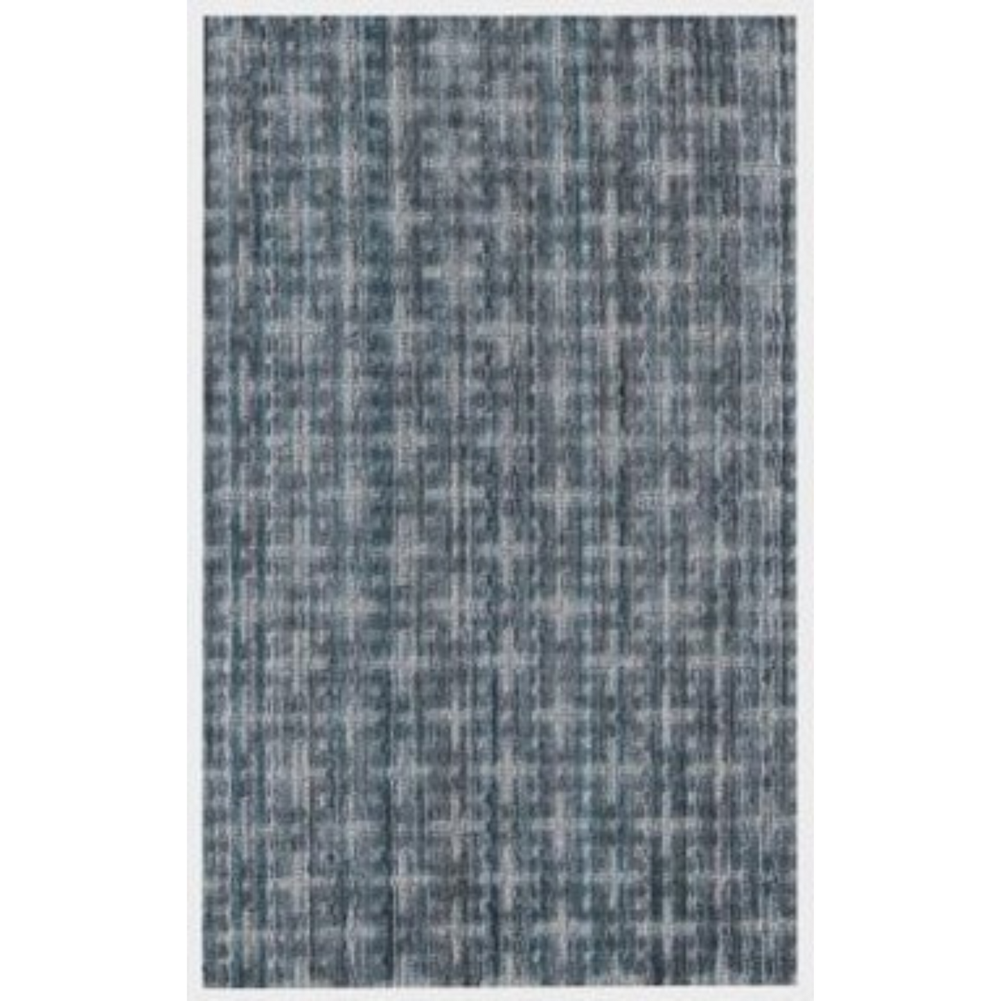 8' X 10' Blue And And Charcoal Hand Loomed Area Rug