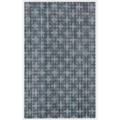 8' X 10' Blue And And Charcoal Hand Loomed Area Rug