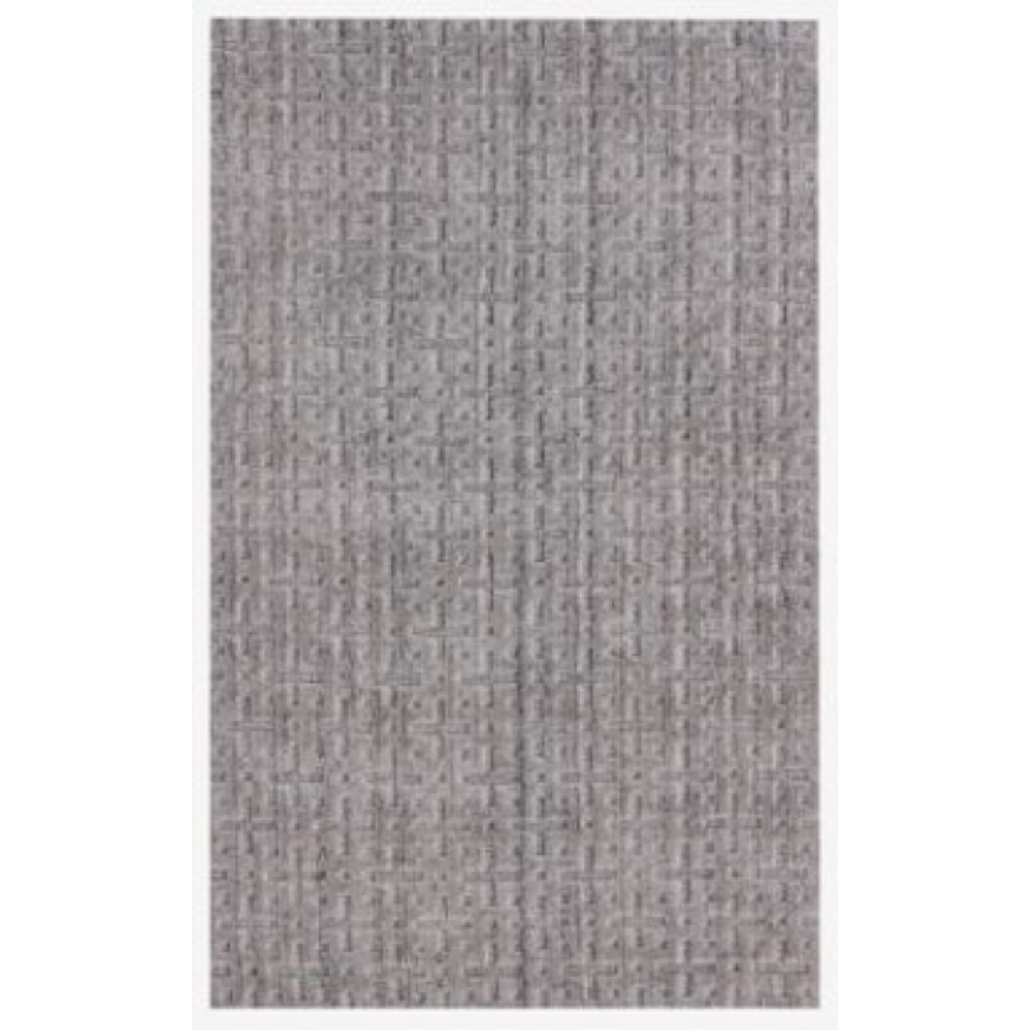 5' X 8' Tan And Charcoal Plaid Cross Hand Loomed Area Rug