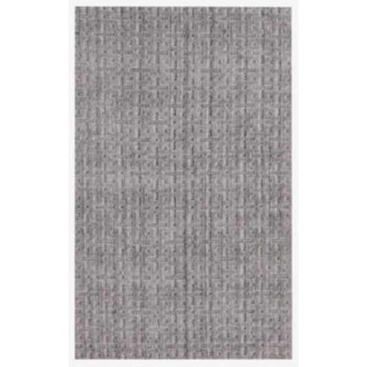 5' X 8' Tan And Charcoal Plaid Cross Hand Loomed Area Rug
