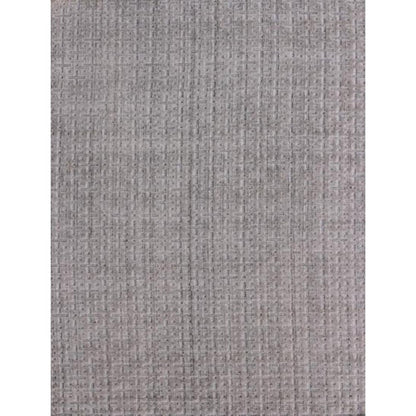5' X 8' Tan And Charcoal Plaid Cross Hand Loomed Area Rug