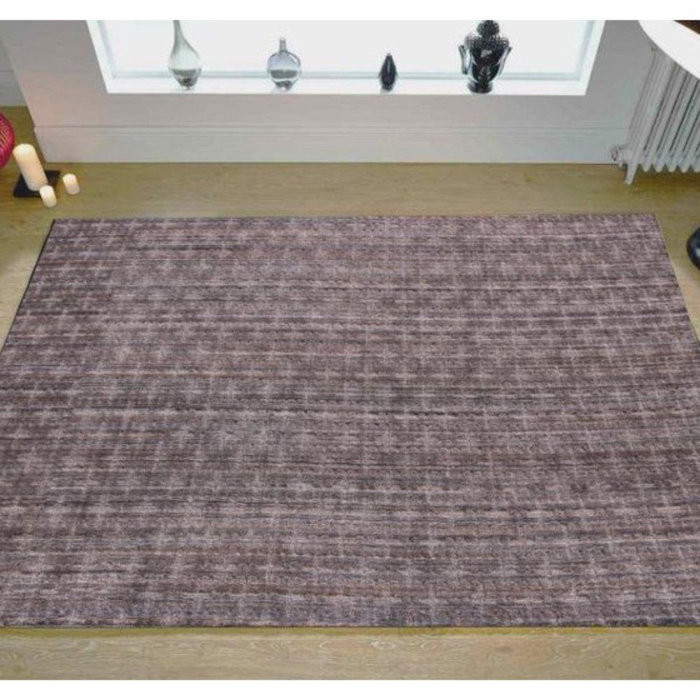 5' X 8' Rust And Tan Plaid Cross Hand Loomed Area Rug