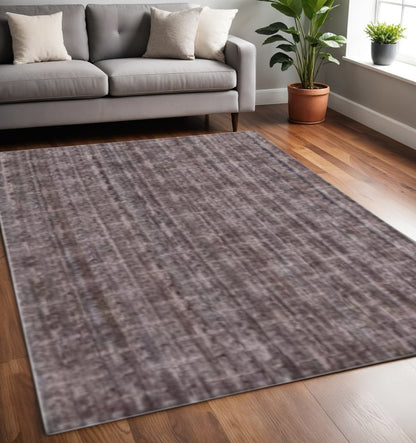 5' X 8' Rust And Tan Plaid Cross Hand Loomed Area Rug