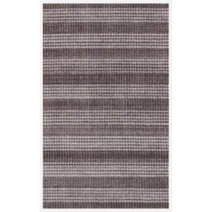 5' X 8' Rust And White Striped Hand Loomed Area Rug