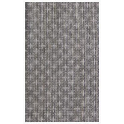 5' X 8' Brown And Dark Grey Plaid Cross Hand Loomed Area Rug