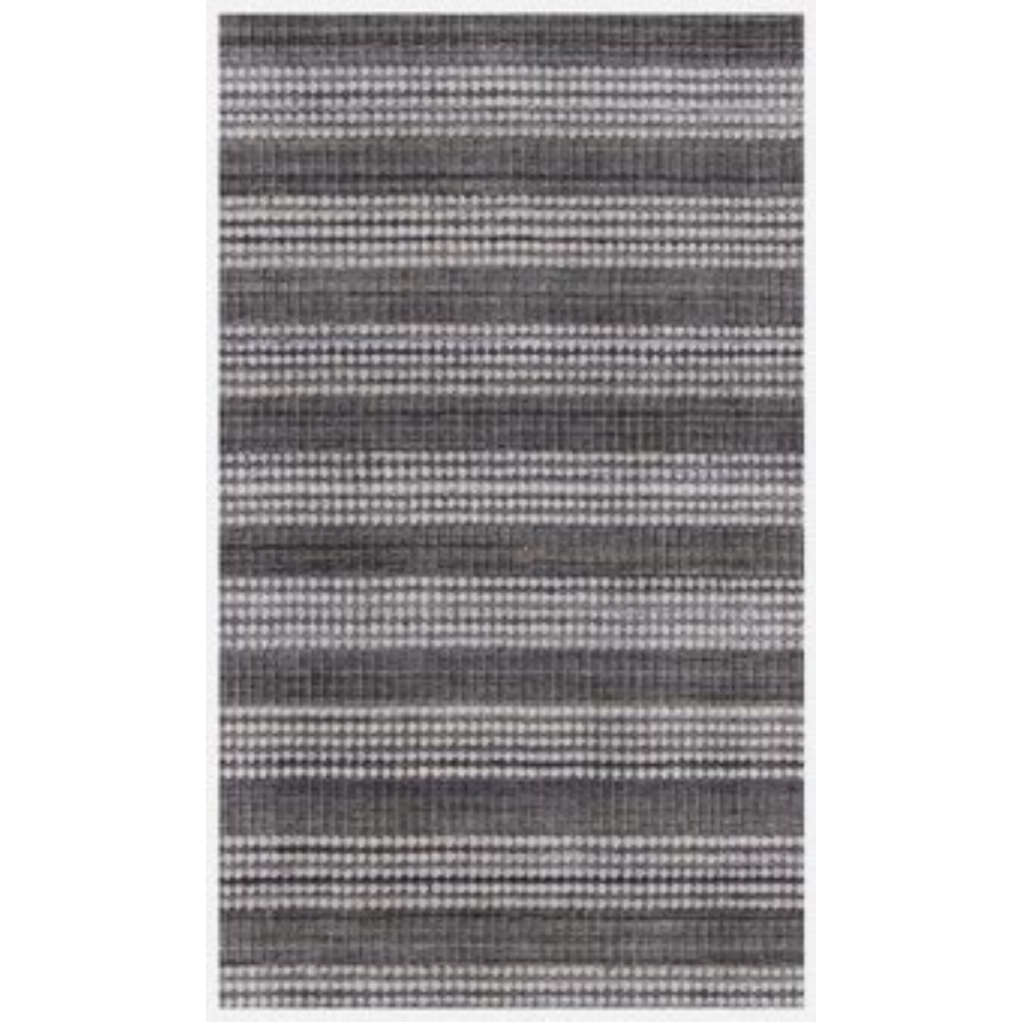 5' X 8' Dark Grey And White Striped Hand Loomed Area Rug