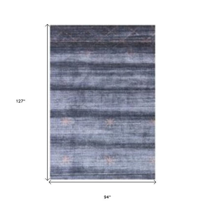 8' X 11' Blue Ombre Hand Loomed Area Rug