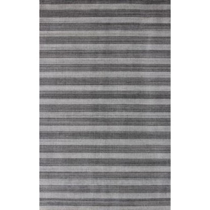 8' X 10' Black And Dark Grey Hand Loomed Area Rug