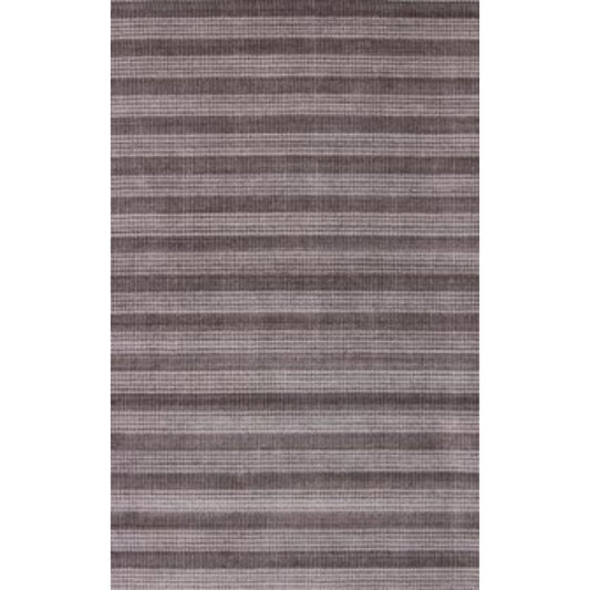Woven rug with horizontal taupe and beige-brown stripes, casual contemporary floor decor.