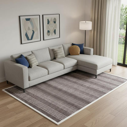 8' X 10' Rust And White Striped Hand Loomed Area Rug