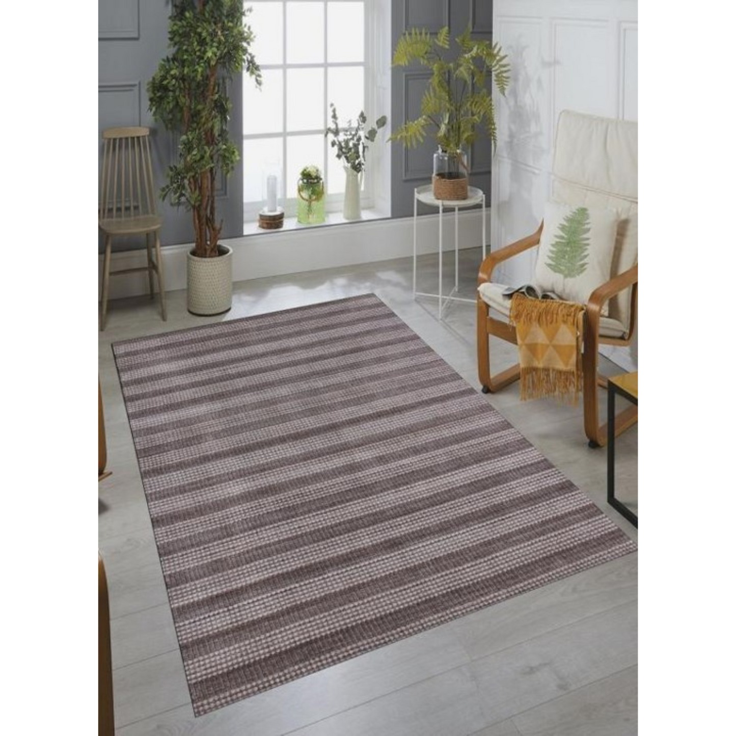 8' X 10' Rust And White Hand Loomed Area Rug