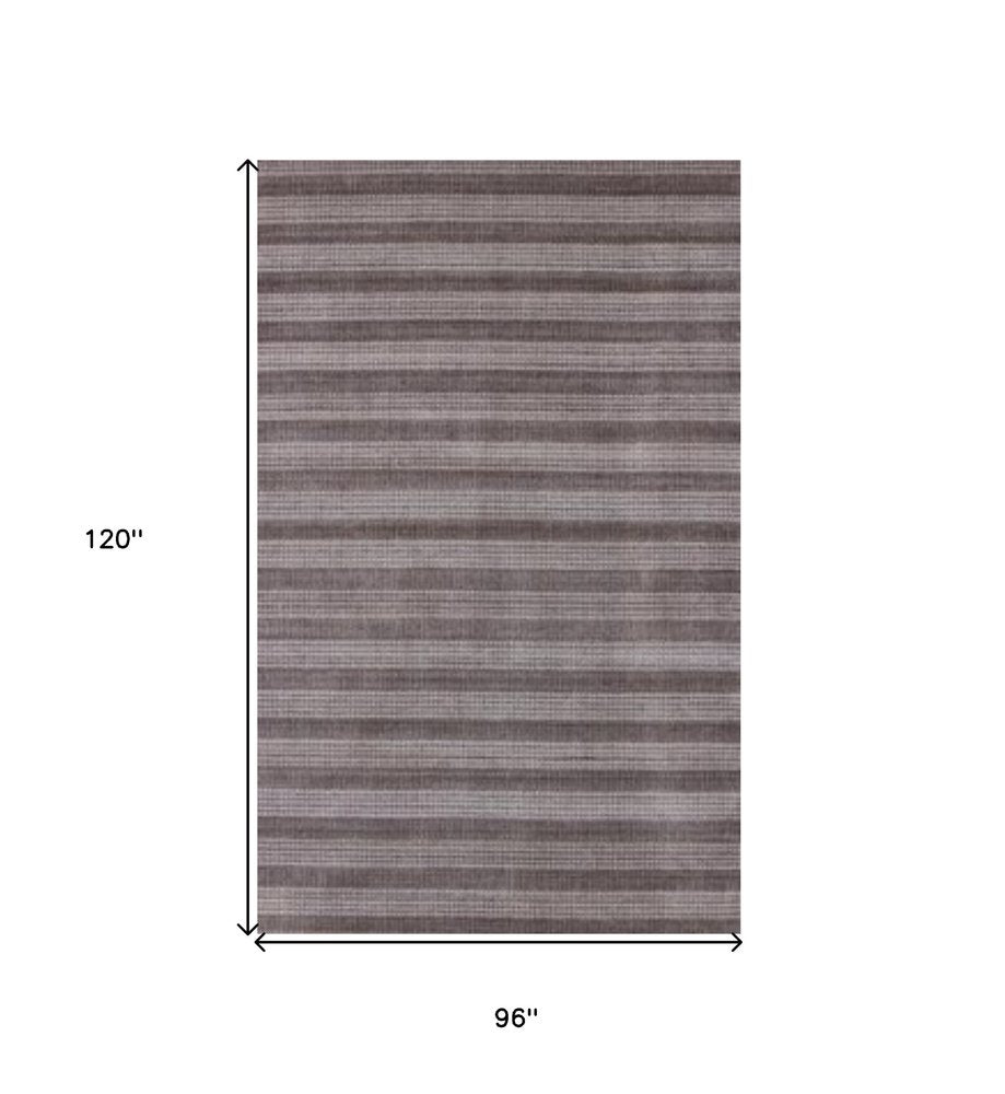 8' X 10' Rust And White Hand Loomed Area Rug