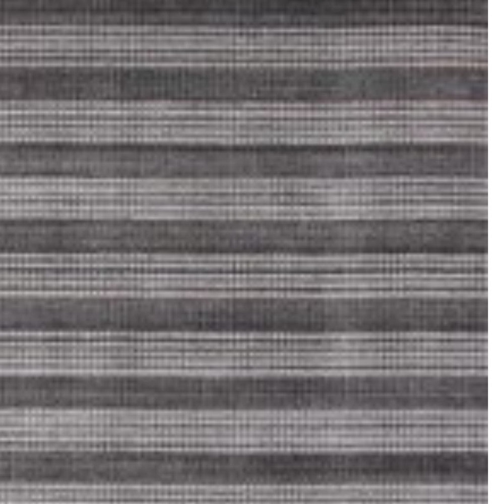 8' X 10' Dark Grey And Whie Hand Loomed Area Rug