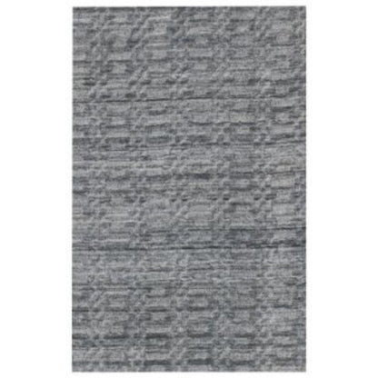 9' X 12' Blue And Charcoal Hand Loomed Area Rug