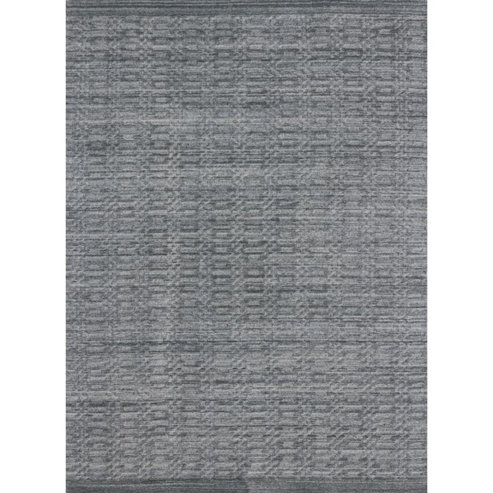 9' X 12' Blue And Charcoal Hand Loomed Area Rug