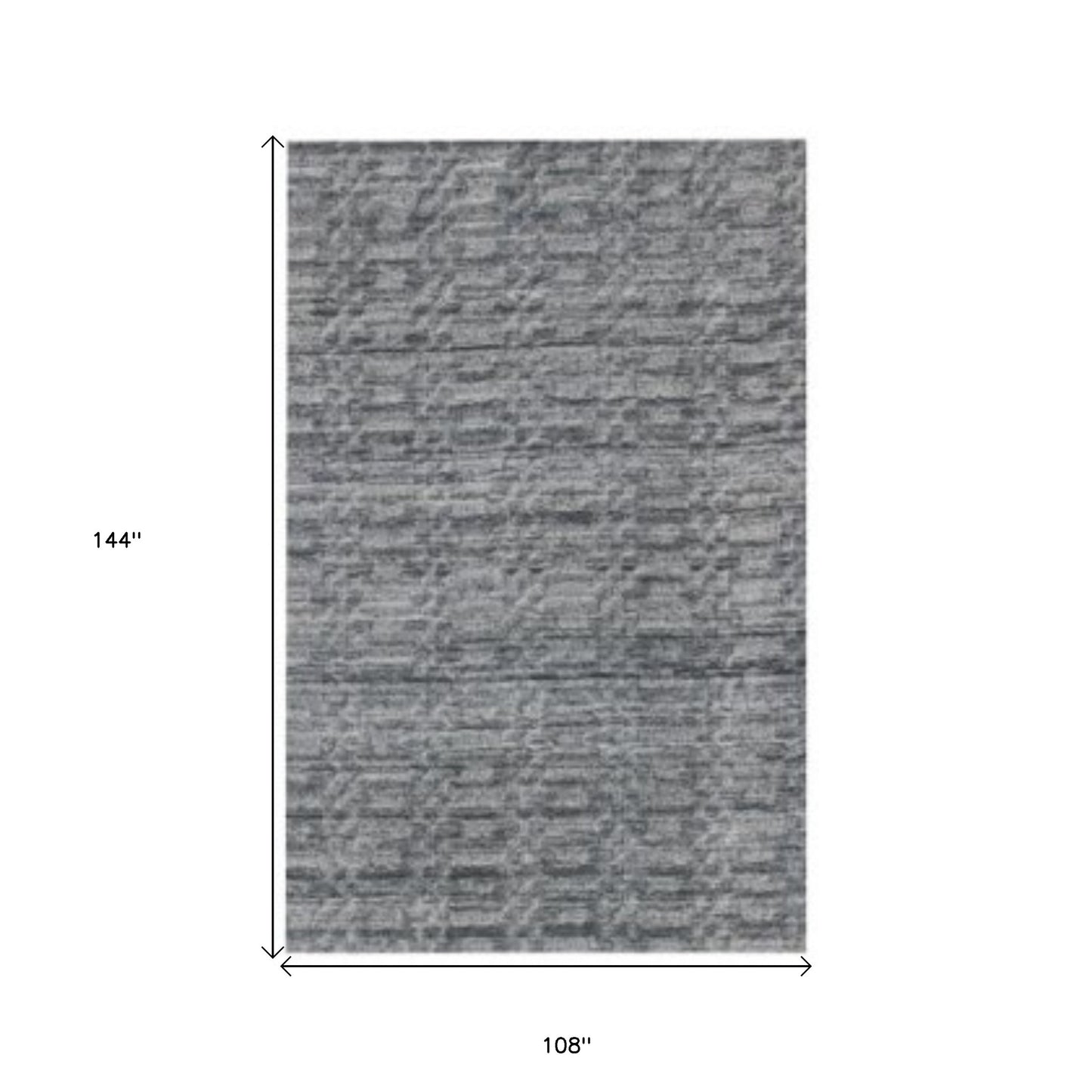 9' X 12' Blue And Charcoal Hand Loomed Area Rug