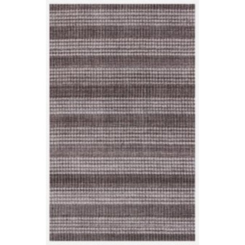 9' X 12' Rust And White Striped Hand Loomed Area Rug