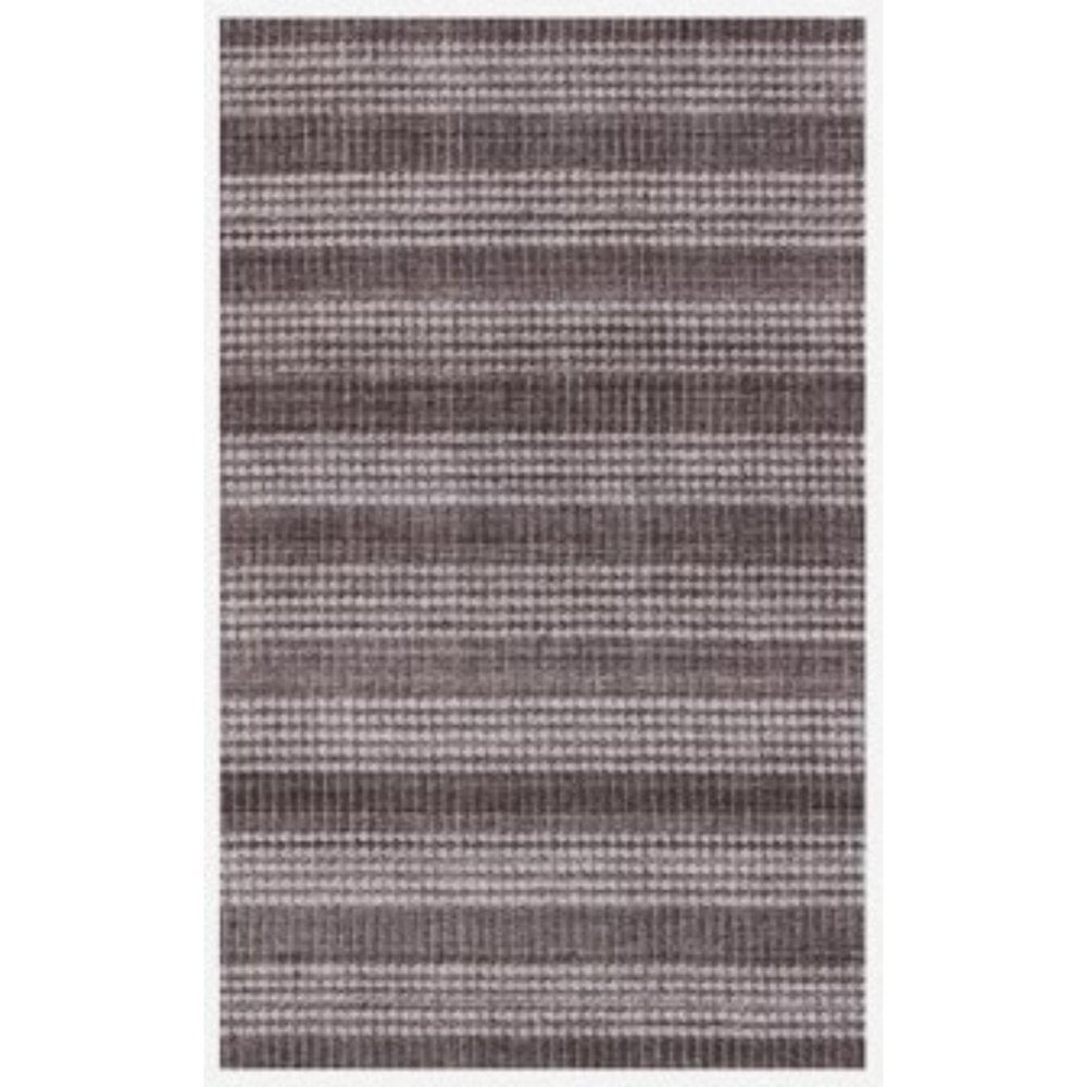 9' X 12' Rust And White Striped Hand Loomed Area Rug