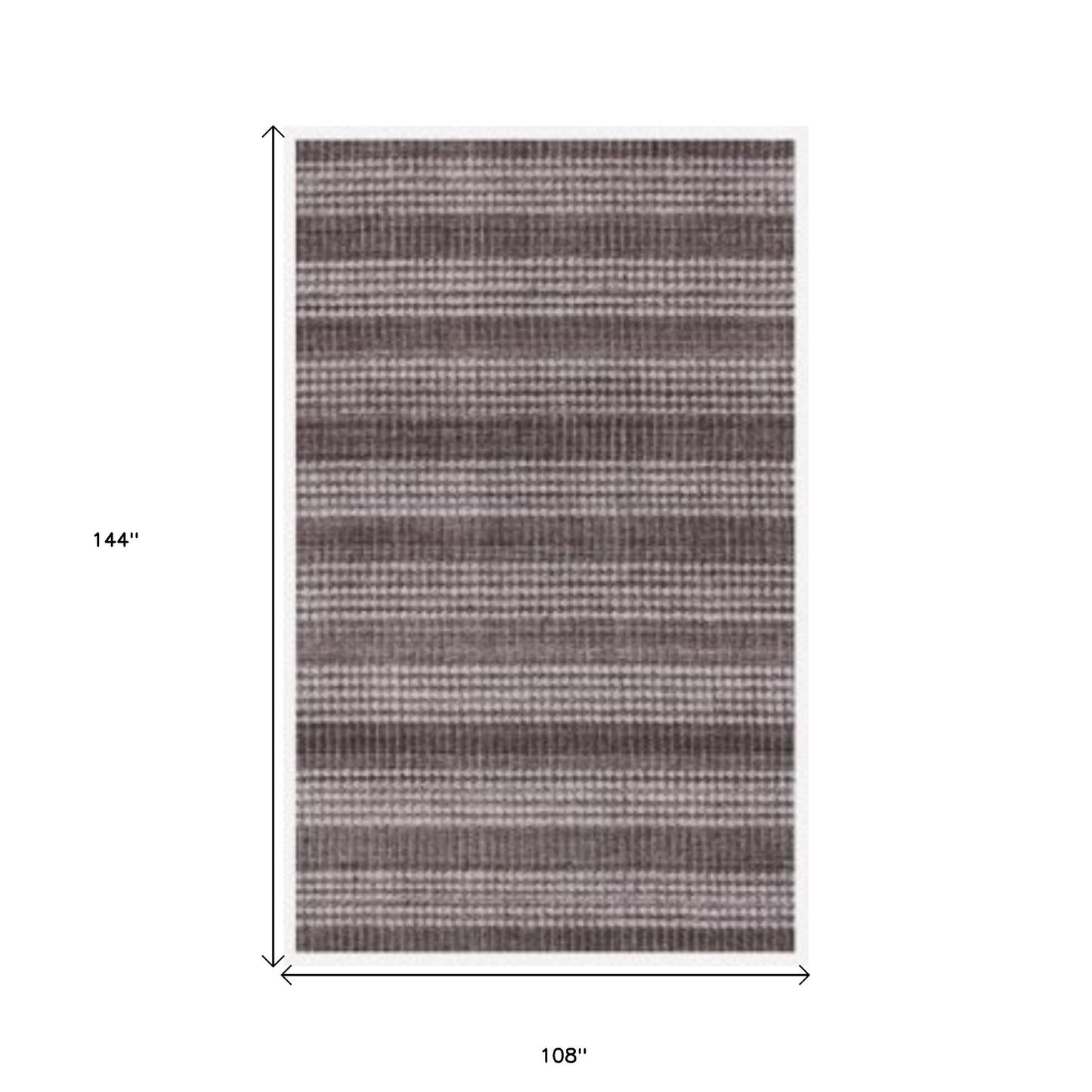 9' X 12' Rust And White Striped Hand Loomed Area Rug