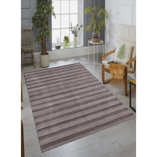 9' X 12' Rust And White Hand Loomed Area Rug