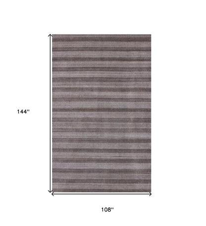 9' X 12' Rust And White Hand Loomed Area Rug