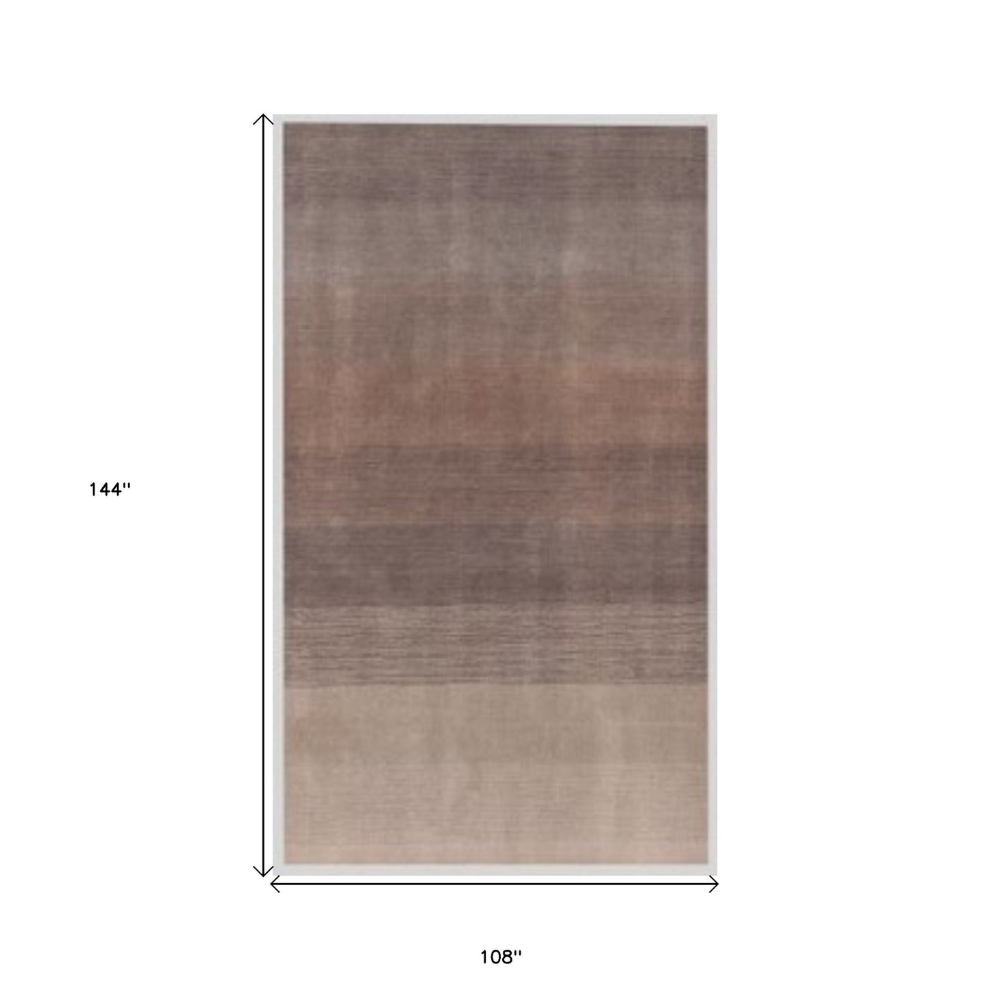 9' X 12' Violet Taupe And Brown Ombre Hand Loomed Area Rug