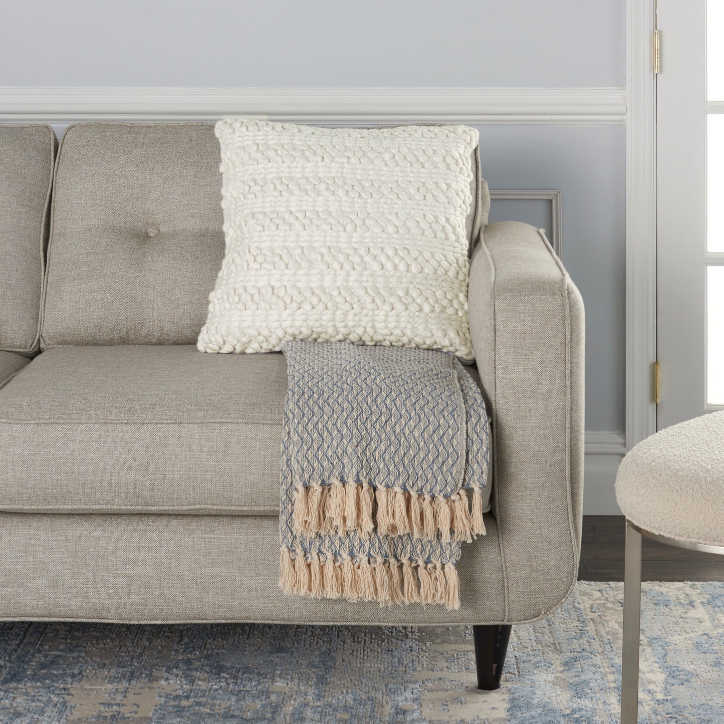 NOURISON HOME   20" x 20" Mina Victory Farmhouse White    - 798019043568