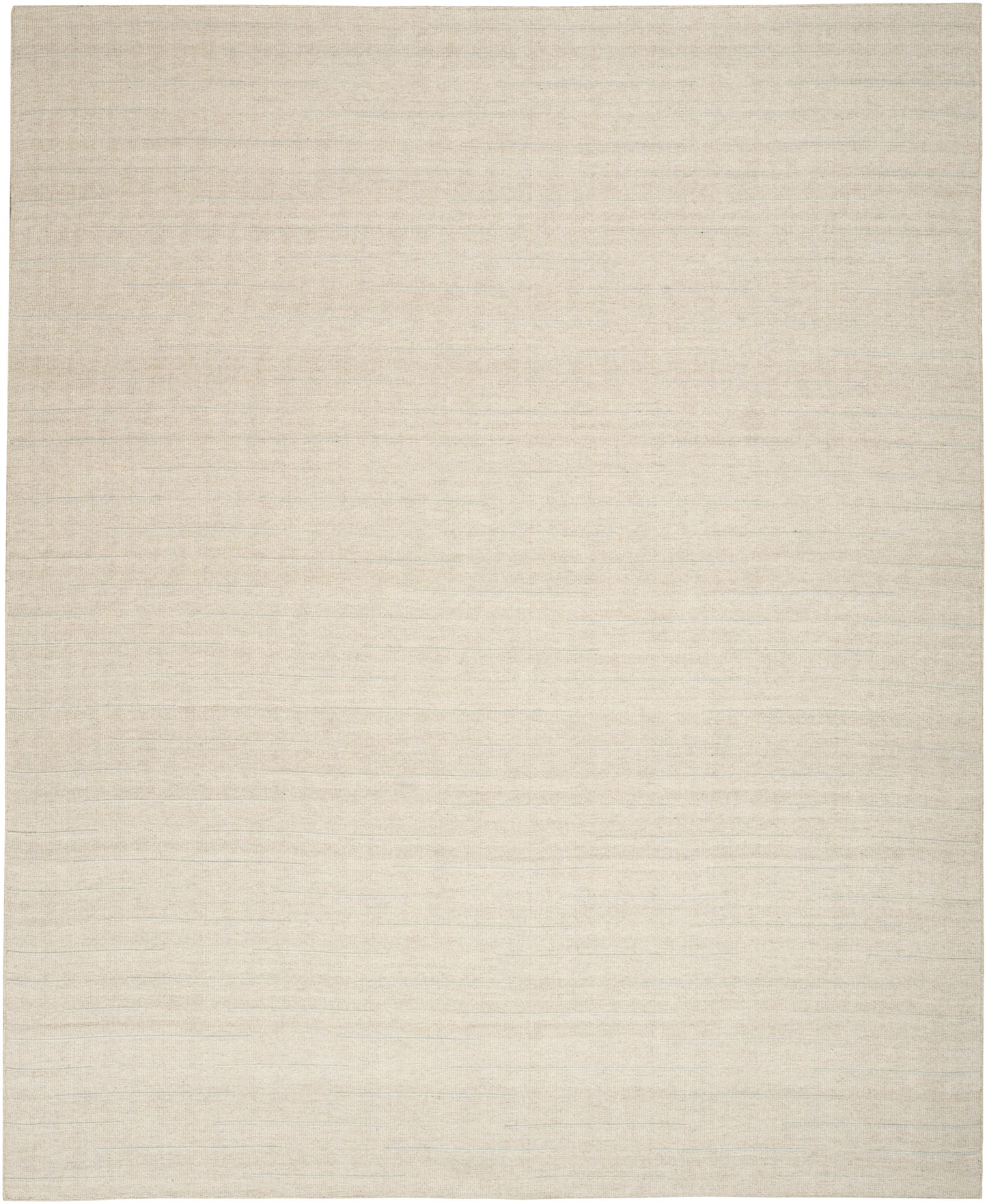 Beige woven area rug with subtle horizontal texture; rectangular, neutral and versatile for living spaces.