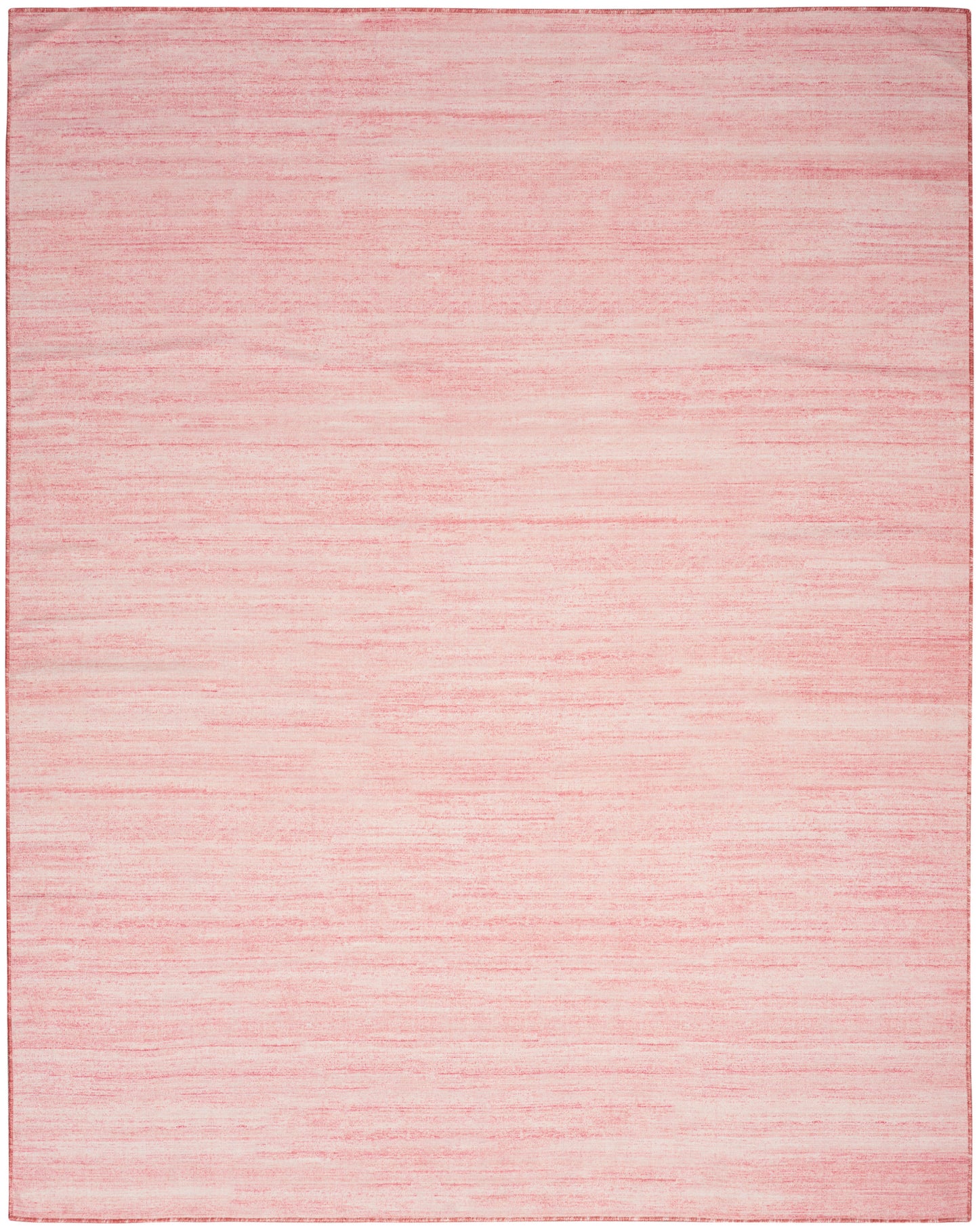 Soft pink rectangular rug with a subtle gradient and light texture, flat-weave style.