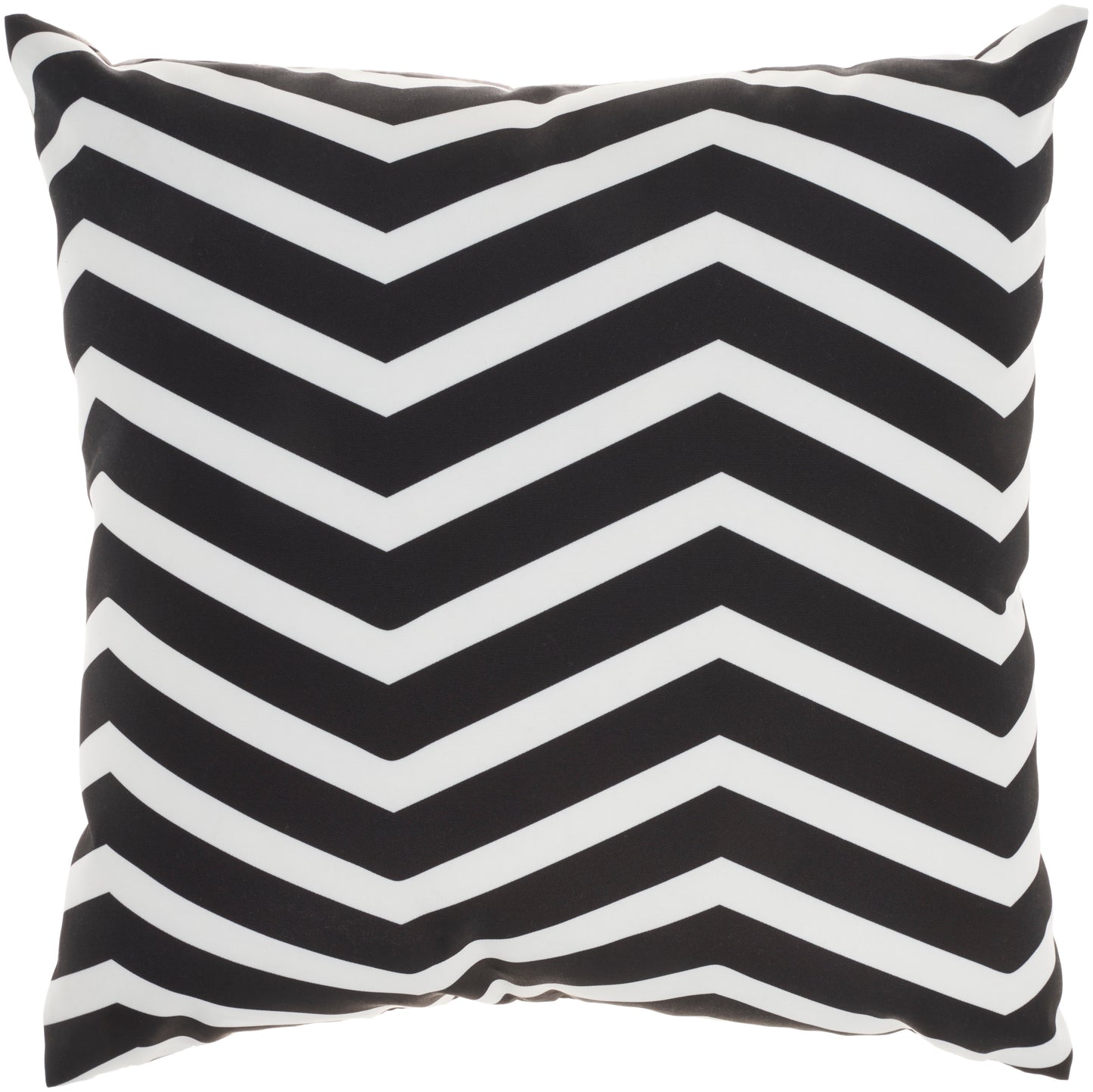Black and white tropical-pattern square throw pillow for modern home decor.