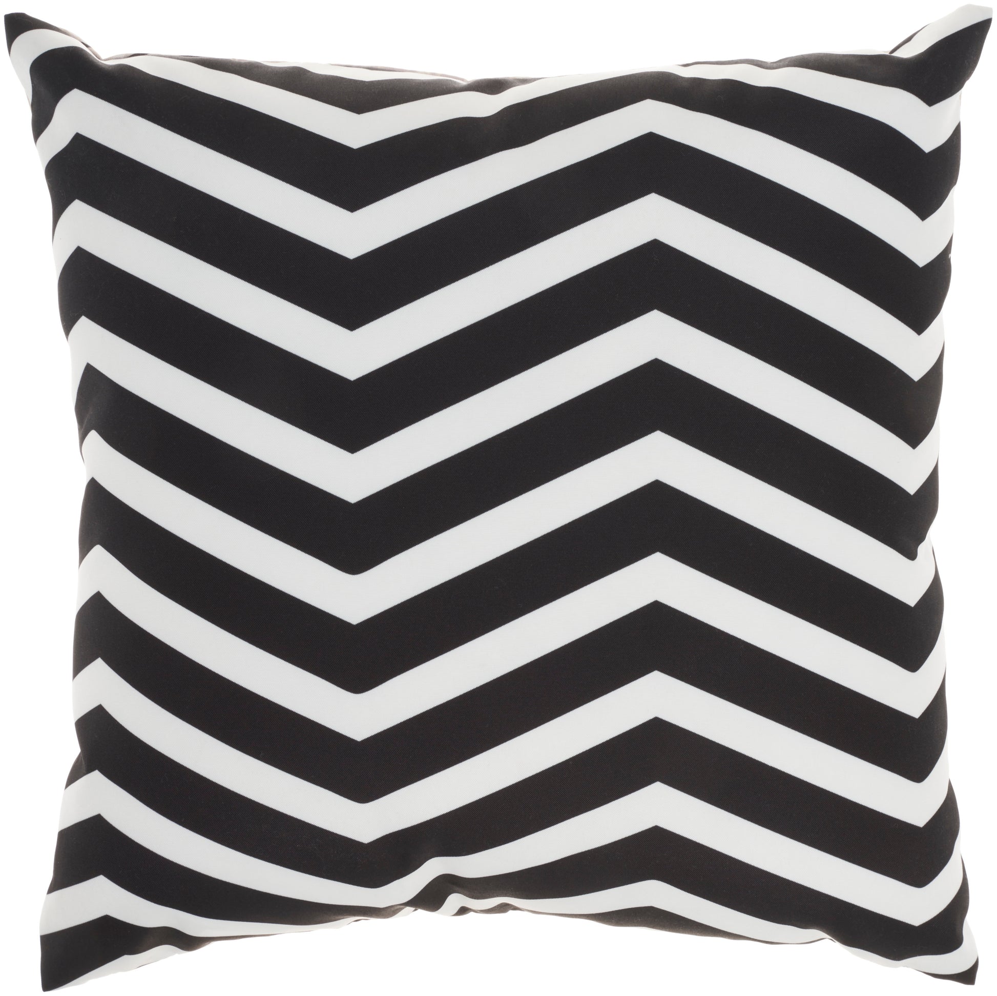 Black and white tropical-pattern square throw pillow for modern home decor.