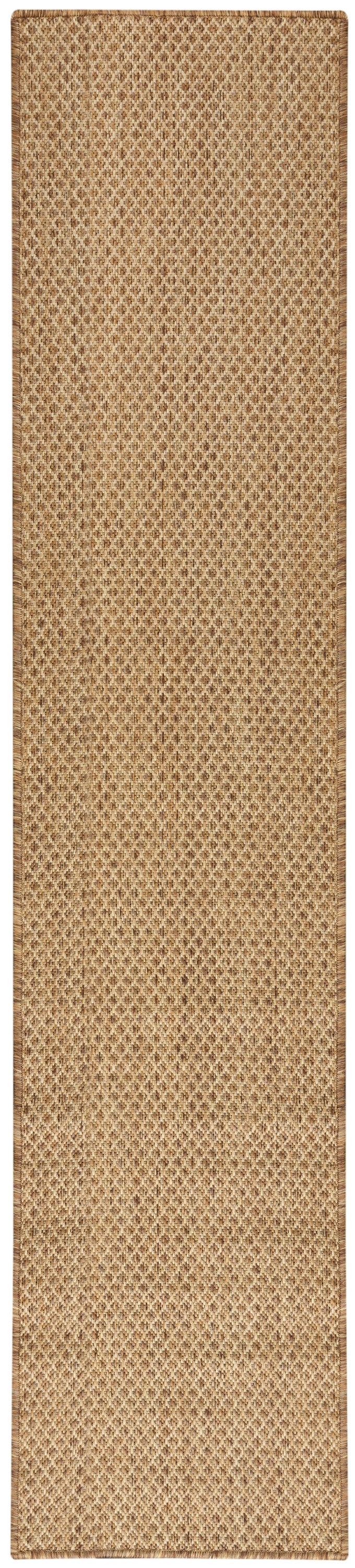 Natural jute hallway rug runner with a diamond lattice weave in warm tan/brown tones.
