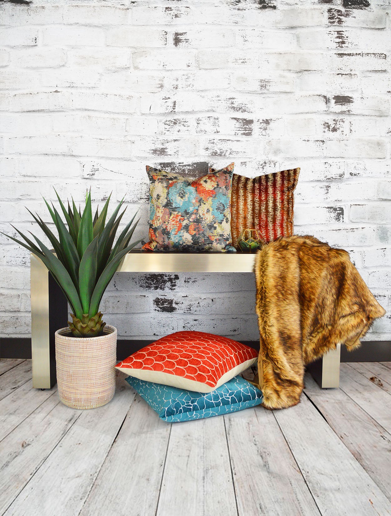 D.V. KAP HOME   24" x 24" Dare Pillow - Laguna Embroidery, Modern    - 3207-L-2424