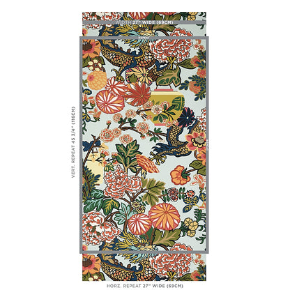 SCHUMACHER WALLCOVERING  PRINT HAPPY CHIANG MAI DRAGON   AQUAMARINE   - 5001060