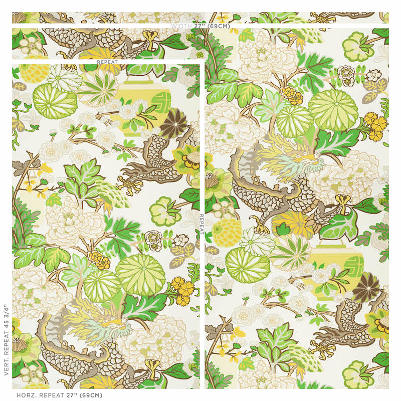 SCHUMACHER WALLCOVERING  FIRE BREATHER CHIANG MAI DRAGON   LEAF   - 5001069