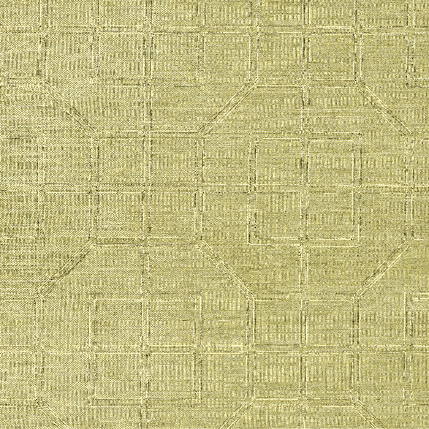 SCHUMACHER  ATELIER LINYI EMBROIDERED FRET SISAL   Celery   - 5003551