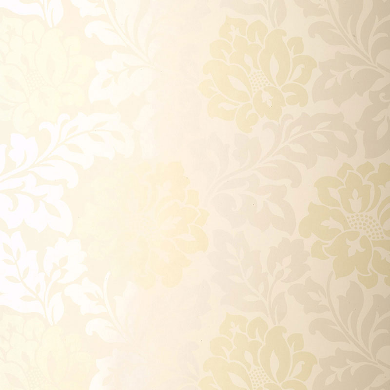 Cream and pale beige damask floral wallpaper with a subtle, soft pattern.