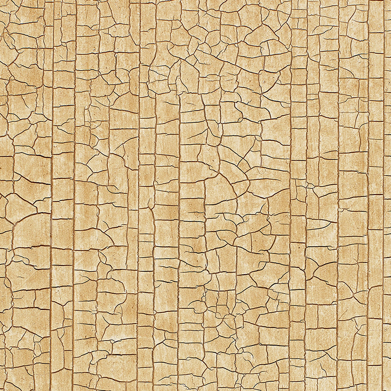 Camel-colored damask wallpaper with a subtle repeating pattern.