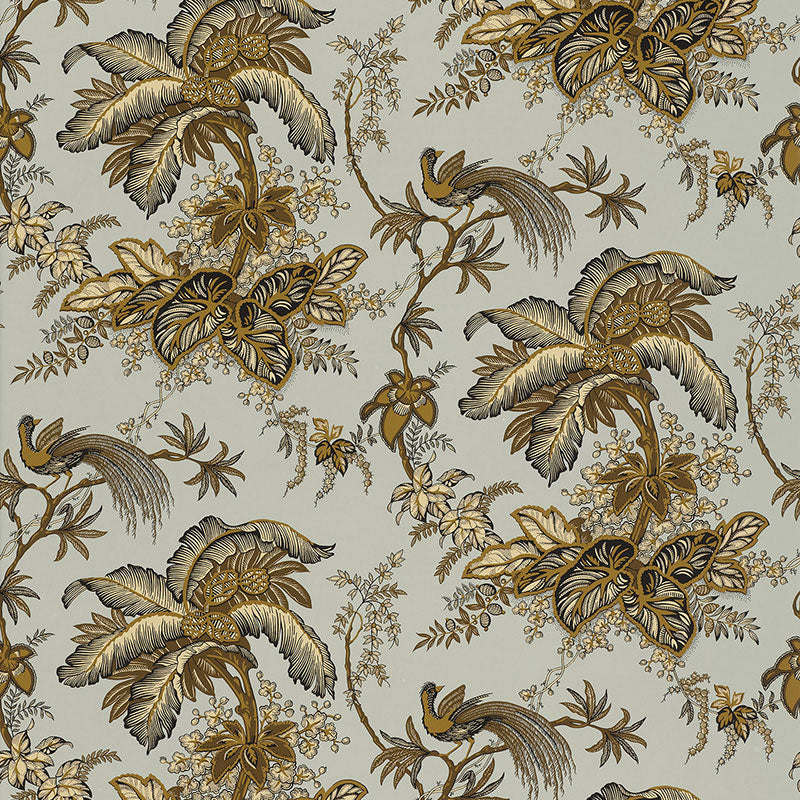 SCHUMACHER  CLASSIC PRINTS COCONUT GROVE   Aqua & Tan   - 5004052