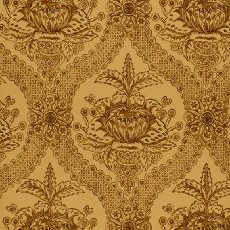 SCHUMACHER  THE LIBRAY COLLECTION HADDON HALL DAMASK   UMBER   - 5004171