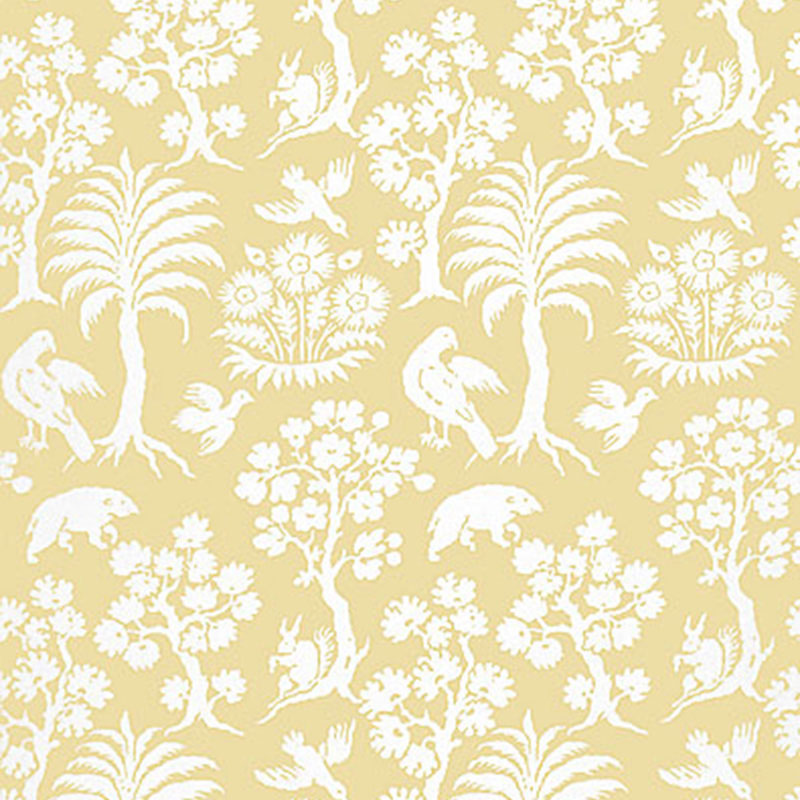 SCHUMACHER  GREENHOUSE PALM DAMASK   SUNLIGHT   - 5004351