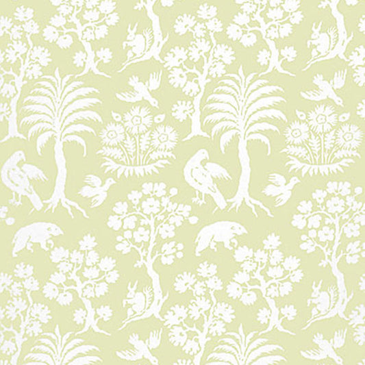 SCHUMACHER  GREENHOUSE PALM DAMASK   WILLOW   - 5004352