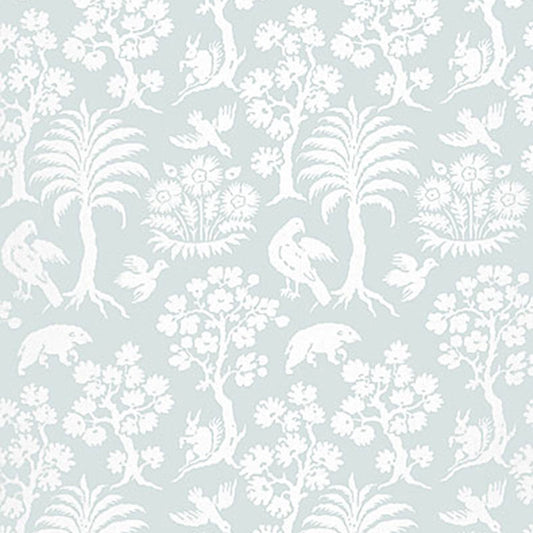 SCHUMACHER  GREENHOUSE PALM DAMASK   SKY   - 5004353