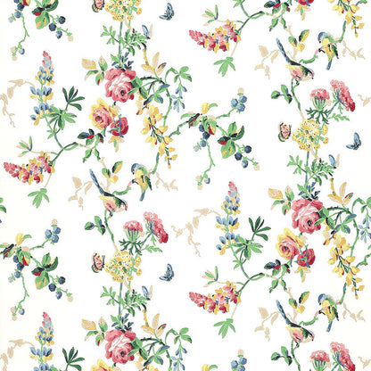 SCHUMACHER WALLCOVERING  GREENHOUSE CHICKADEE FLORAL   PRIMARY   - 5004360