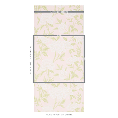 SCHUMACHER WALLCOVERING  ORIENT EXPRESS WHITNEY FLORAL   BLUSH   - 5004386