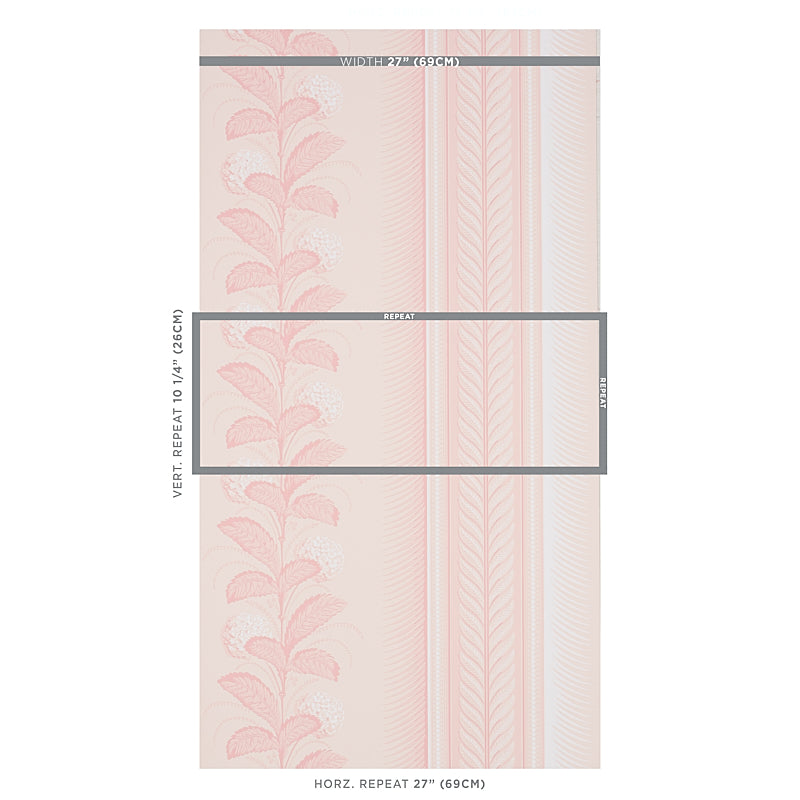 SCHUMACHER WALLCOVERING  HOBE ERWIN HYDRANGEA DRAPE   BLUSH   - 5004458