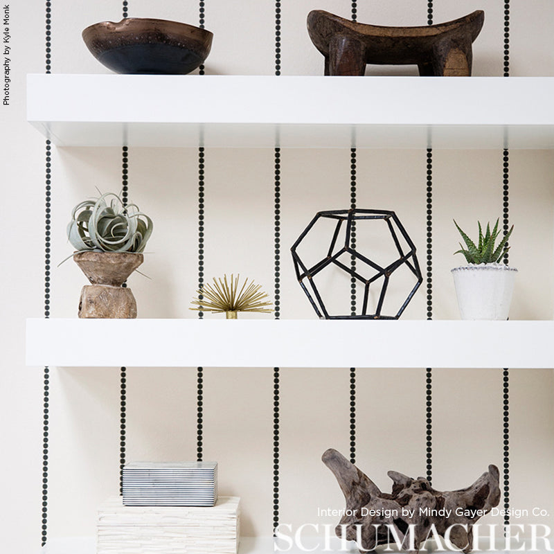 Graphite striped wallcovering swatch.