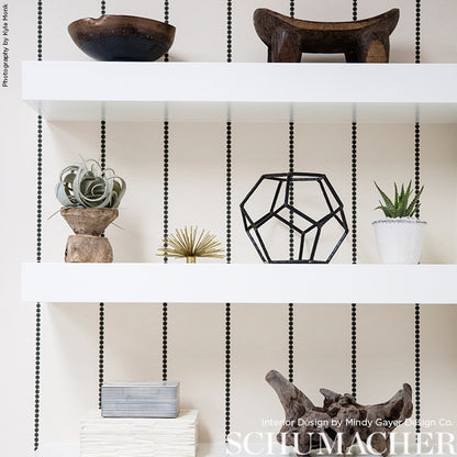 Graphite striped wallcovering swatch.